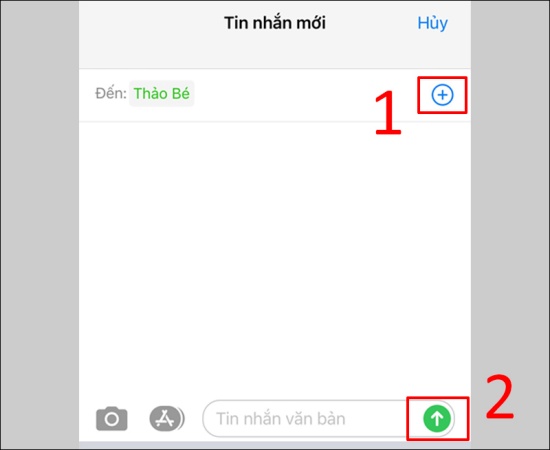 Cách gửi tin nhắn hàng loạt trên iPhone qua ứng dụng nhắn tin: Bước 2