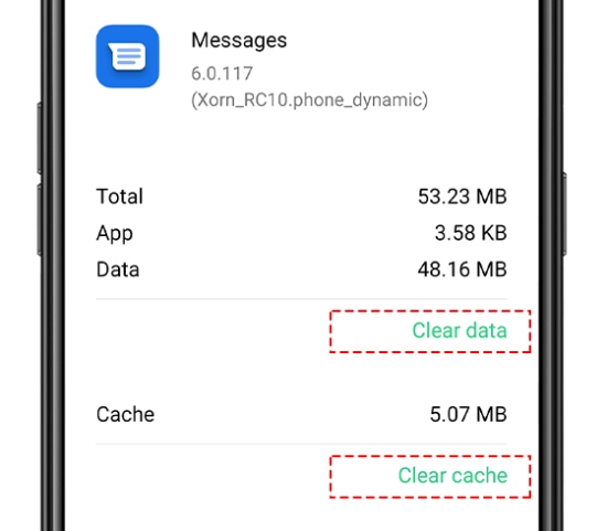Xóa cache của ứng dụng nhắn tin