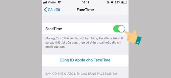 Kích hoạt Facetime trên iPhone